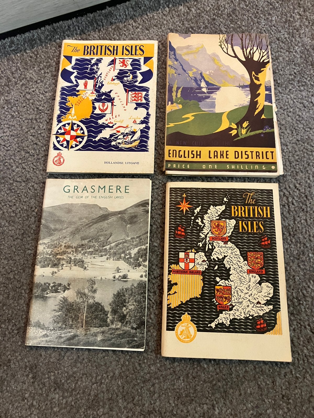 Set 4 vintage reisgidsen brochures UK / Engeland jaren 40, Verzamelen, Ophalen of Verzenden, Zo goed als nieuw