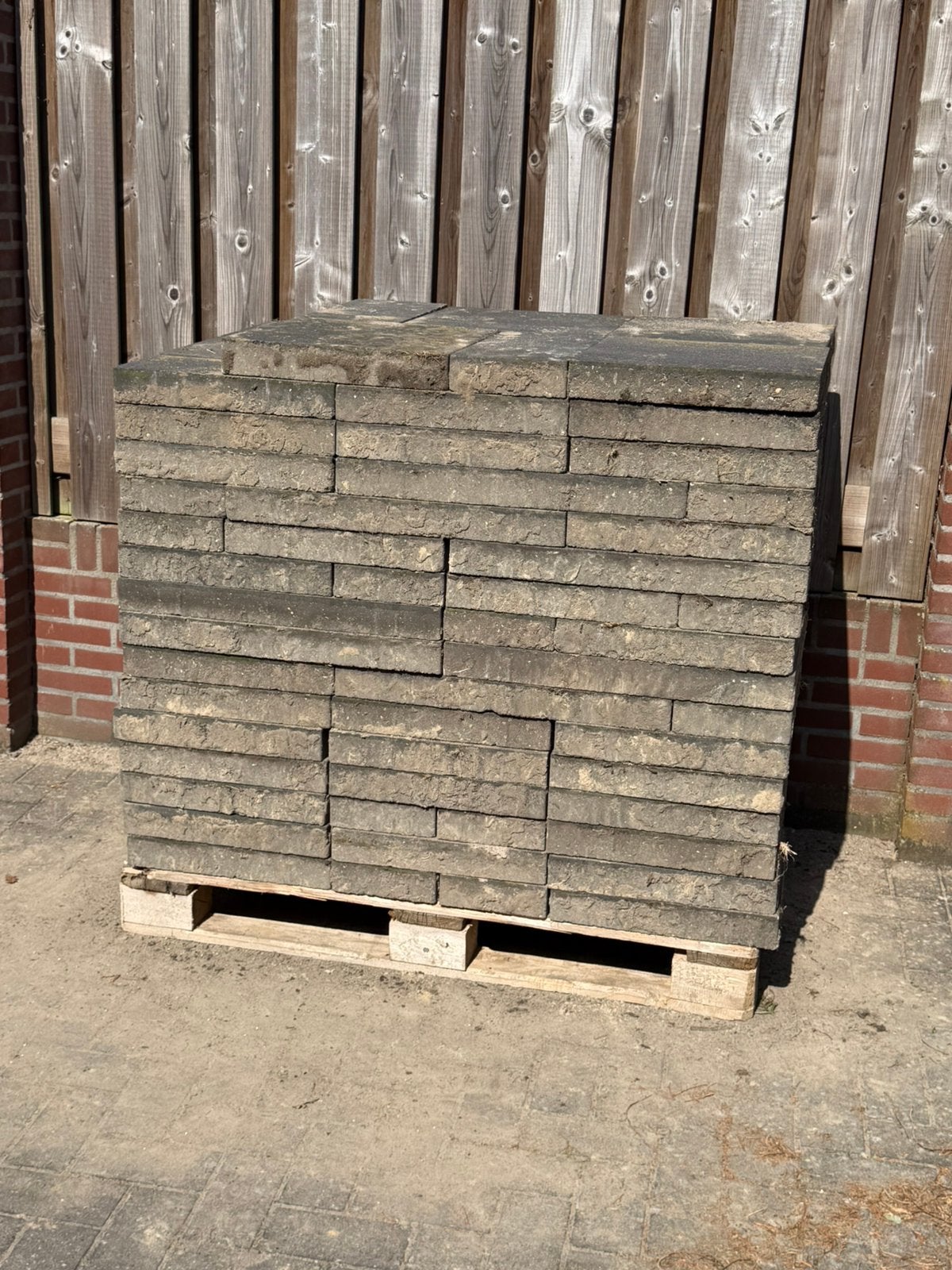 Gebruikte terrastegels, wilverband zwart 20m2, Tuiles de terrasse, Béton, Enlèvement, Utilisé
