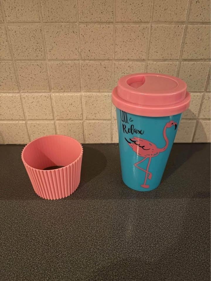 On the go koffiebeker flamingo, Ophalen of Verzenden, Nieuw, Beker of Kan
