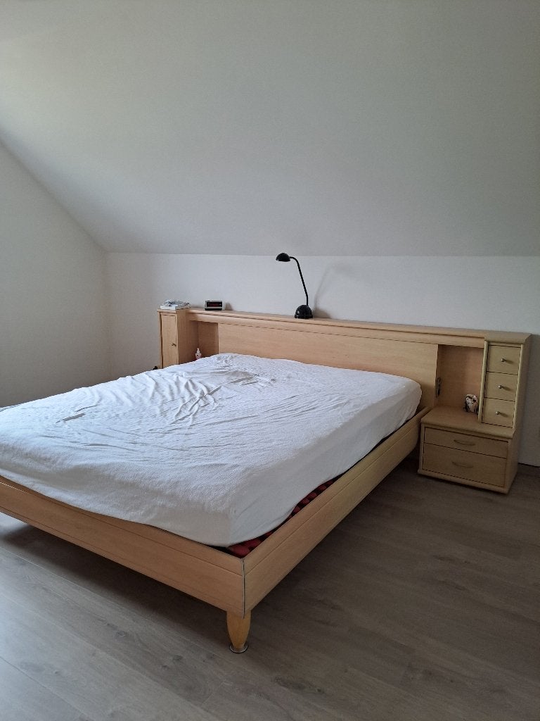 Tweepersoonsbed 160 x 200 cm, Ophalen, Gebruikt, Beige, Tweepersoons