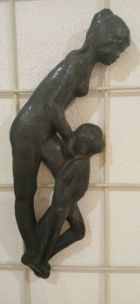 Vintage beeld. Moeder en kind. Jaren 70., Ophalen of Verzenden