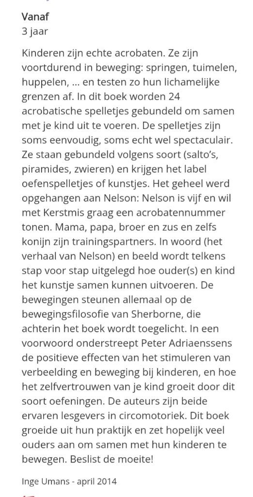 Nelsons Acrobatenboek – NIEUW en uitverkocht in de winkel, Ophalen, Non-fictie, Nieuw, Rika Taeymans; Laura Van Bouchout