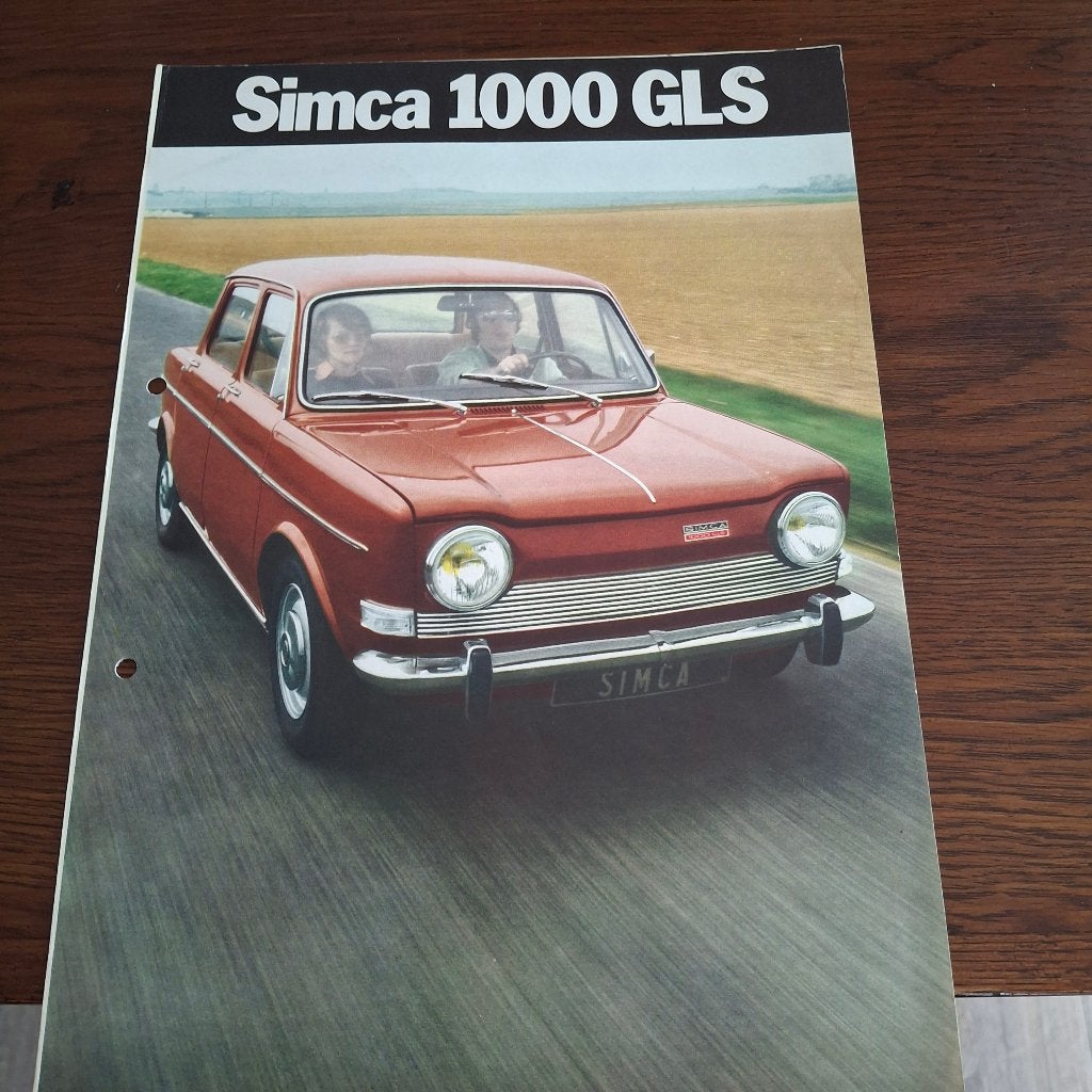 SIMCA  1000  GLS   Jaren '70, Boeken, Auto's | Folders en Tijdschriften, Ophalen of Verzenden, Nieuw, Overige merken