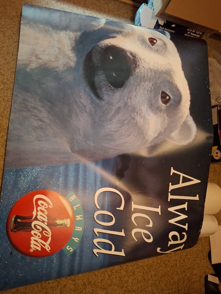 poster coca cola, Verzamelen, Ophalen, Gebruikt, Rechthoekig Liggend