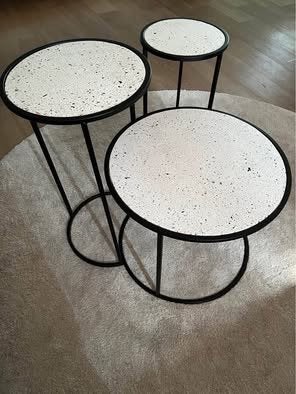 Set 3 tafeltjes, Ophalen, Zo goed als nieuw, Rond