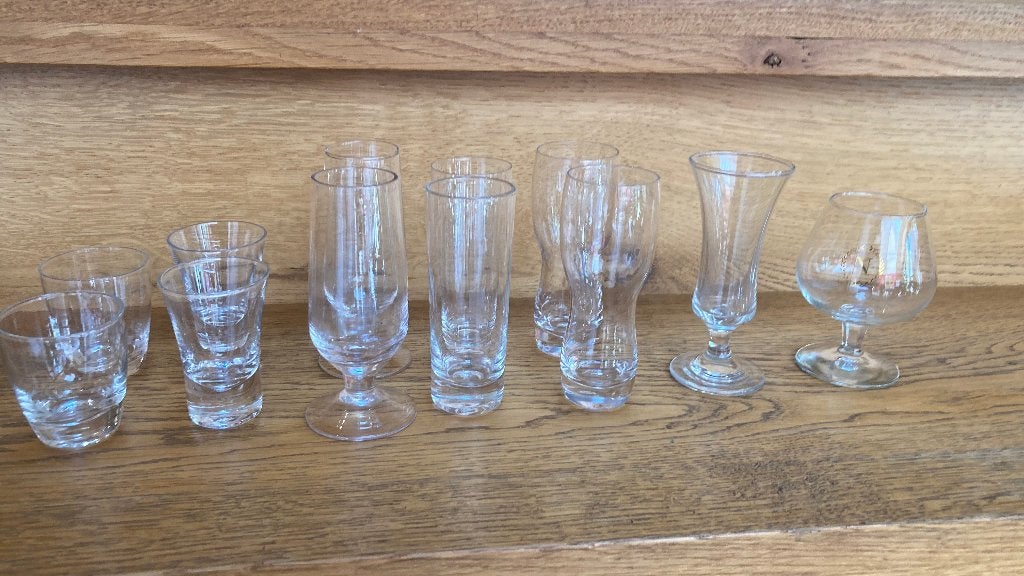 Druppelglazen allerhande, Ophalen of Verzenden, Zo goed als nieuw, Borrel- of Shotglas