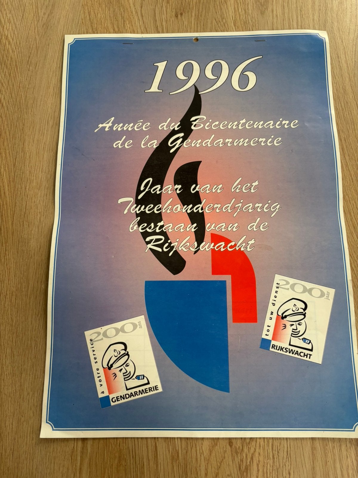 Rijkswacht - kalender 1996, Verzamelen, Ophalen, Rijkswacht