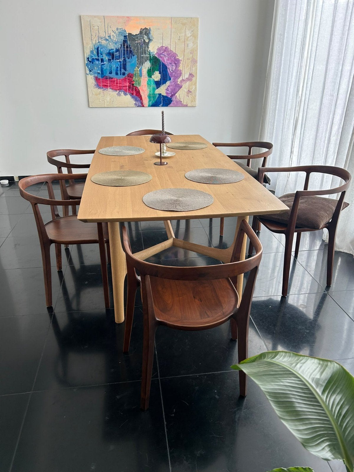 eetkamerstoelen, Brun, Enlèvement, Bois, Chique vintage