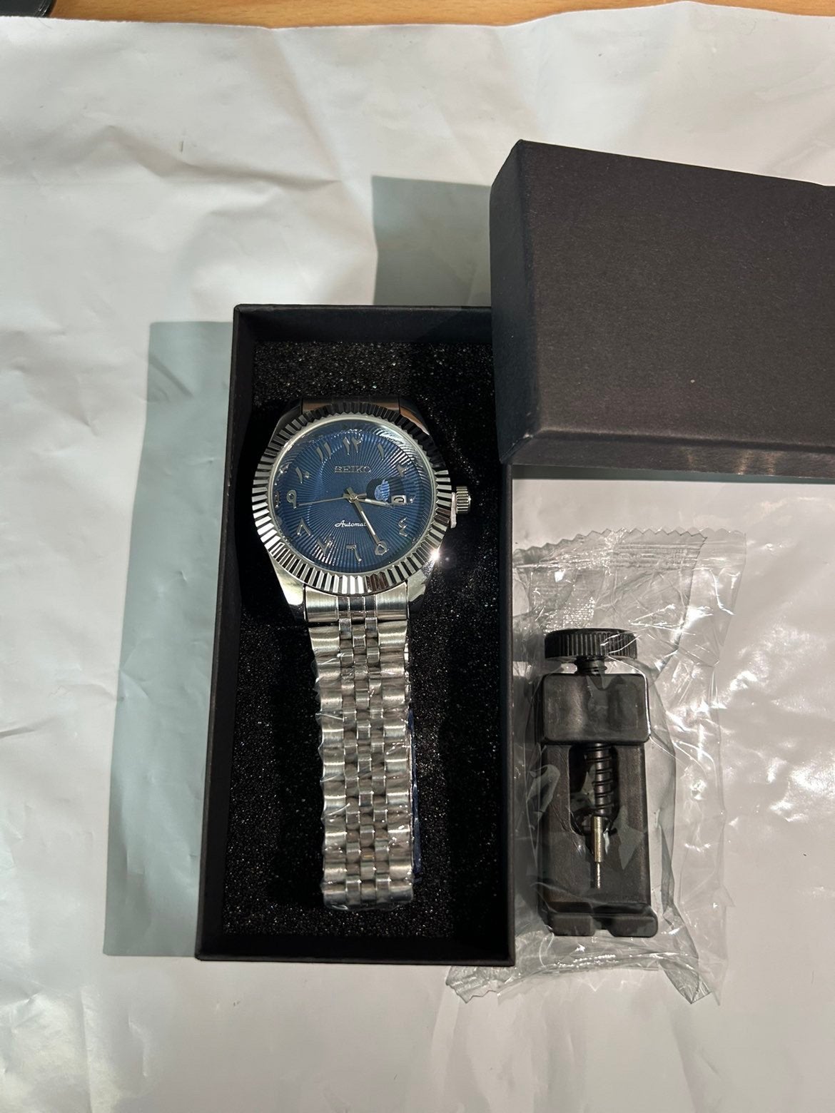 Seiko blauw horloge, Handtassen en Accessoires, Verzenden, Zo goed als nieuw, Seiko
