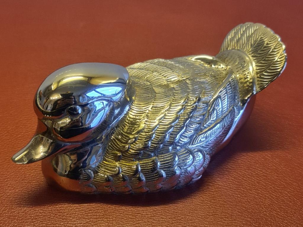 Canard en métal argenté (ancien) - 16,5 cm, Antiquités & Art, Enlèvement ou Envoi
