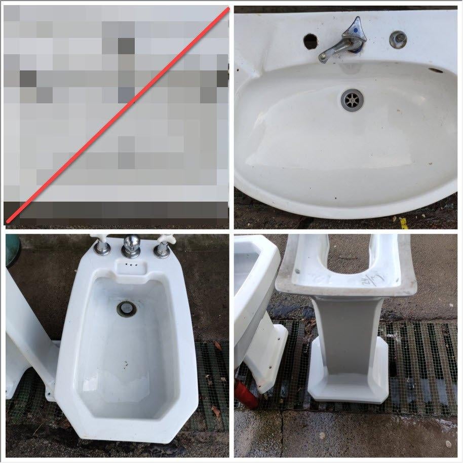Voetbad lavabo wastafels, Doe-het-zelf en Bouw, Ophalen, Gebruikt
