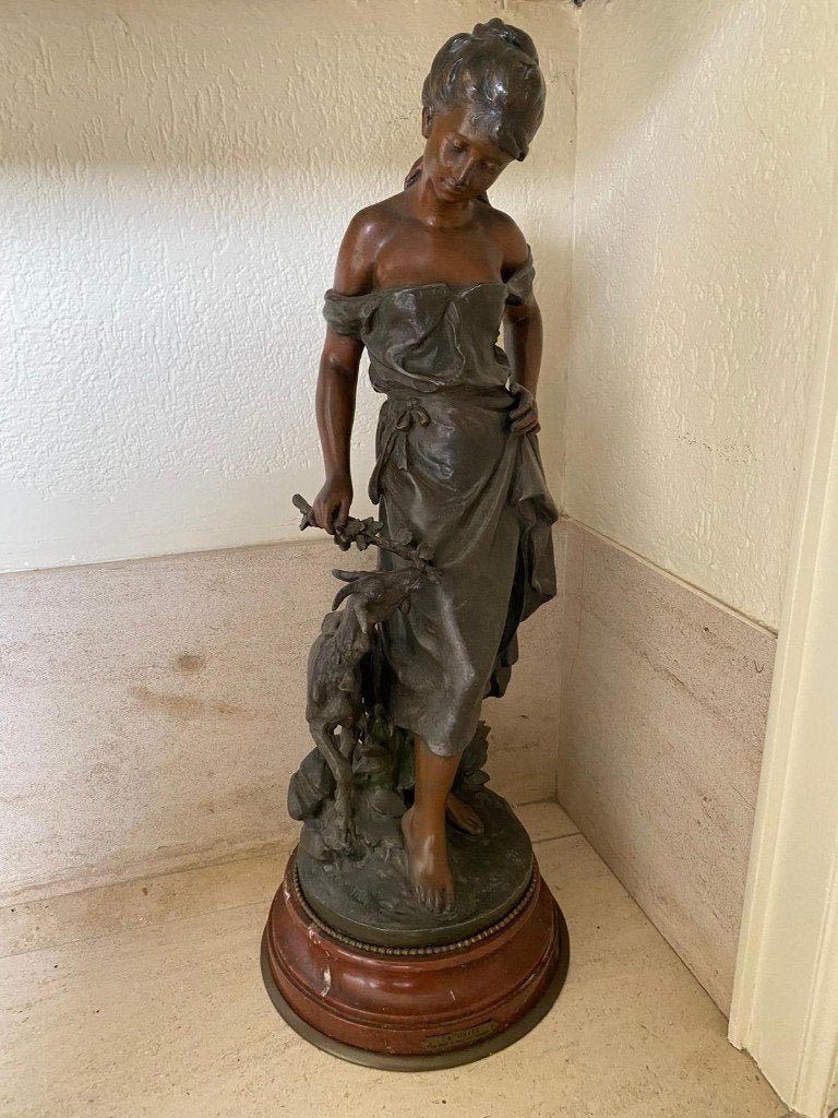 Bronzen/metalen beeld, Antiek en Kunst, Kunst | Beelden en Houtsnijwerken, Ophalen, 20 - 50 cm, Beeld, Metaal