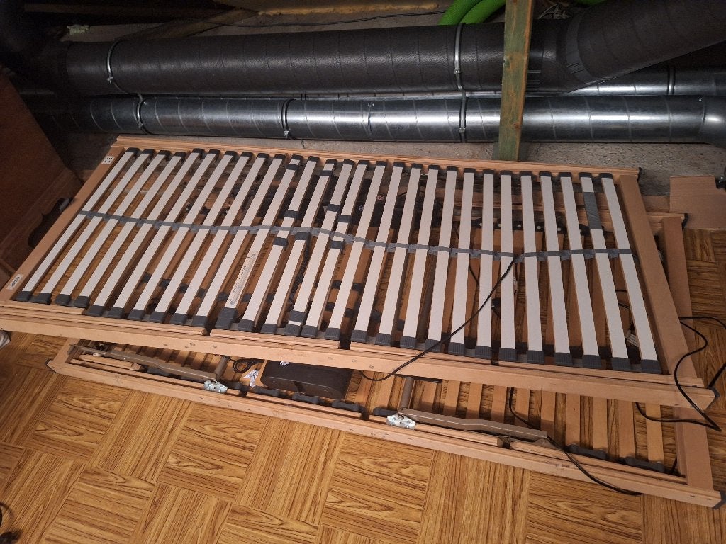Elektrische lattenbodems 1-persoonsbed twee stuks, Ophalen, Gebruikt, 90 cm, Eenpersoons