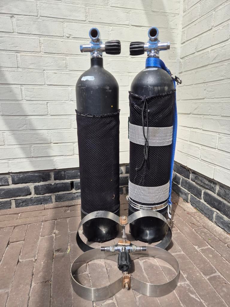 Dubbelset 2x7l 300bar, Ophalen, Gebruikt, Duikfles