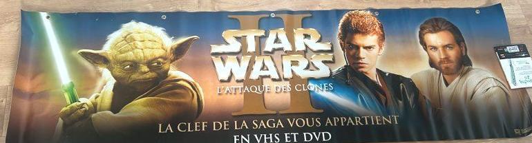 Banderole Star wars "L' attaque des clones", Collections, Rectangulaire horizontal, Comme neuf, Enlèvement, Cinéma et TV