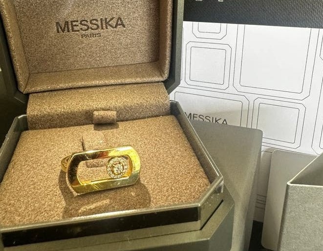 MESSIKA SO MOVE UNO – 18 KARAAT GEELGOUD – MAAT 59, Handtassen en Accessoires, Ophalen, 18 tot 19, Zo goed als nieuw, Met edelsteen