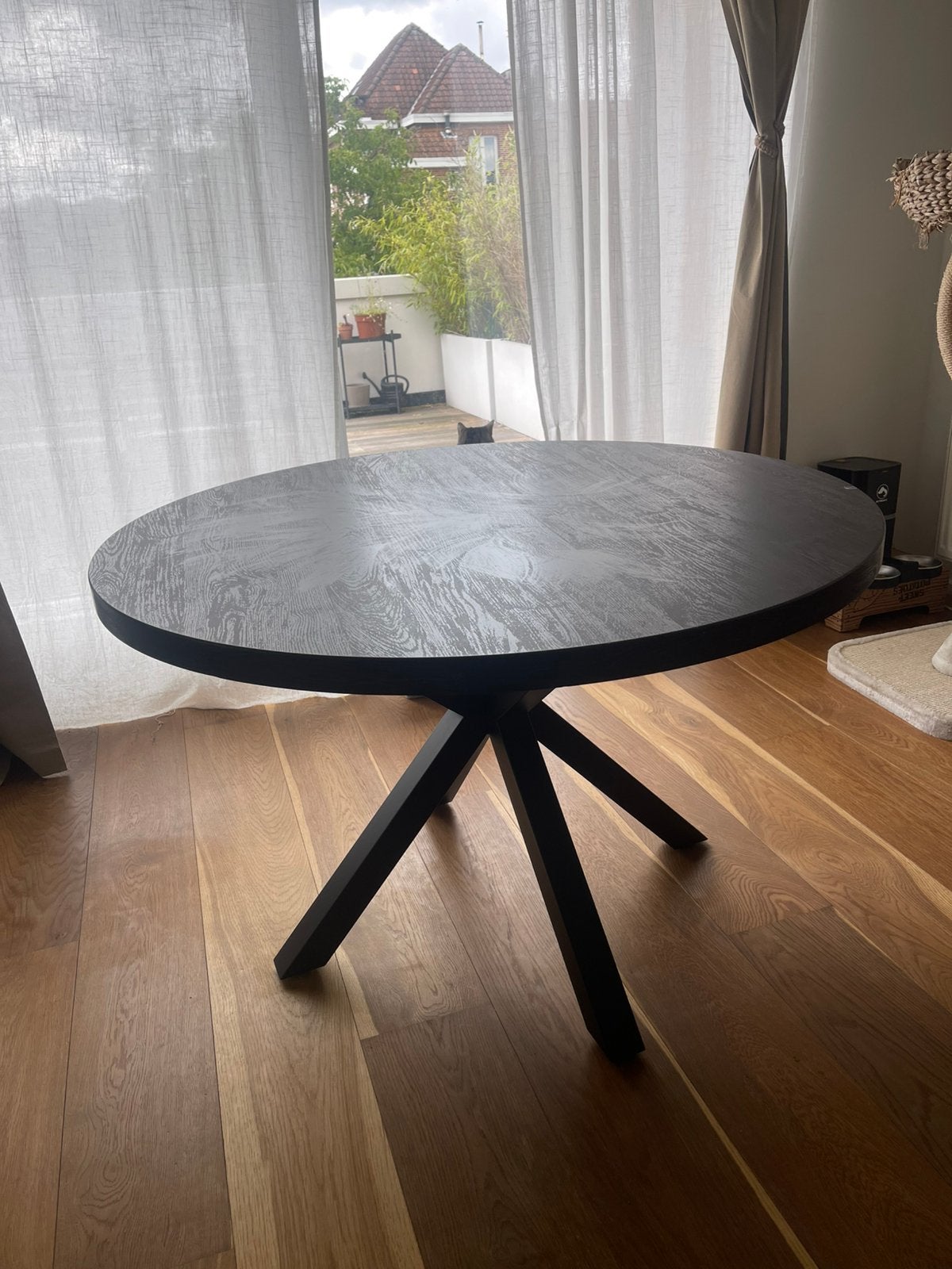Ronde eettafel Bressano zwart 120 cm, 100 à 150 cm, Quatre personnes, Rond, 100 à 150 cm