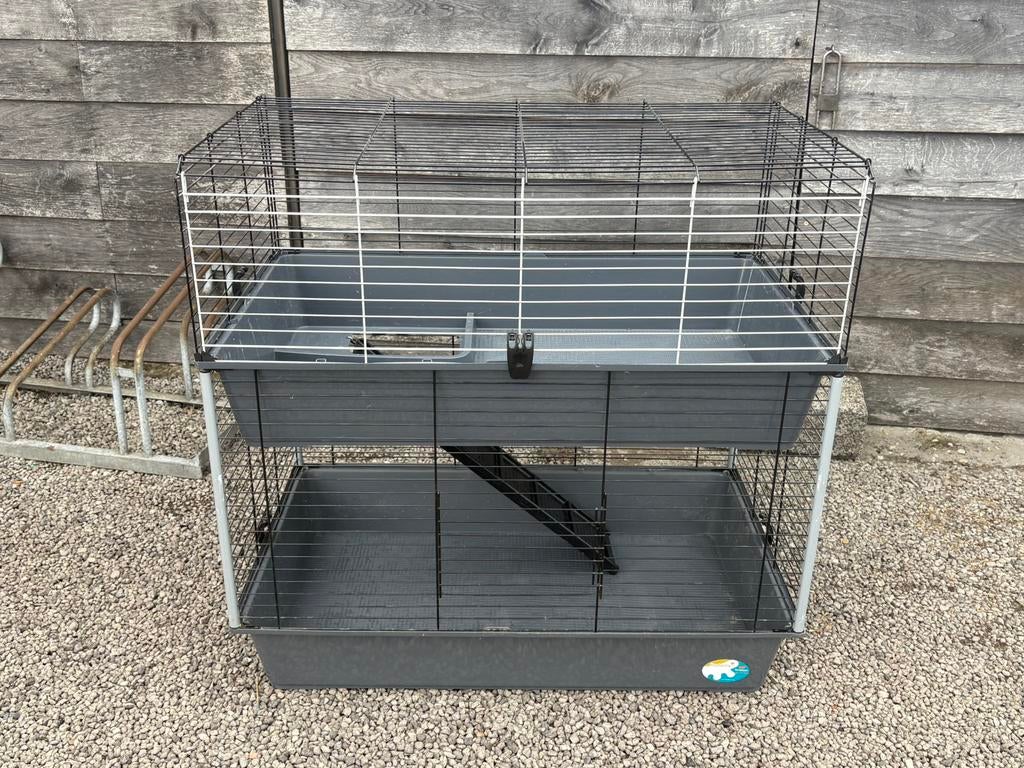 2 verdiepenhok voor konijnen / cavia’s te koop, Dieren en Toebehoren, Ophalen, Kooi, Zo goed als nieuw, 90 cm of meer