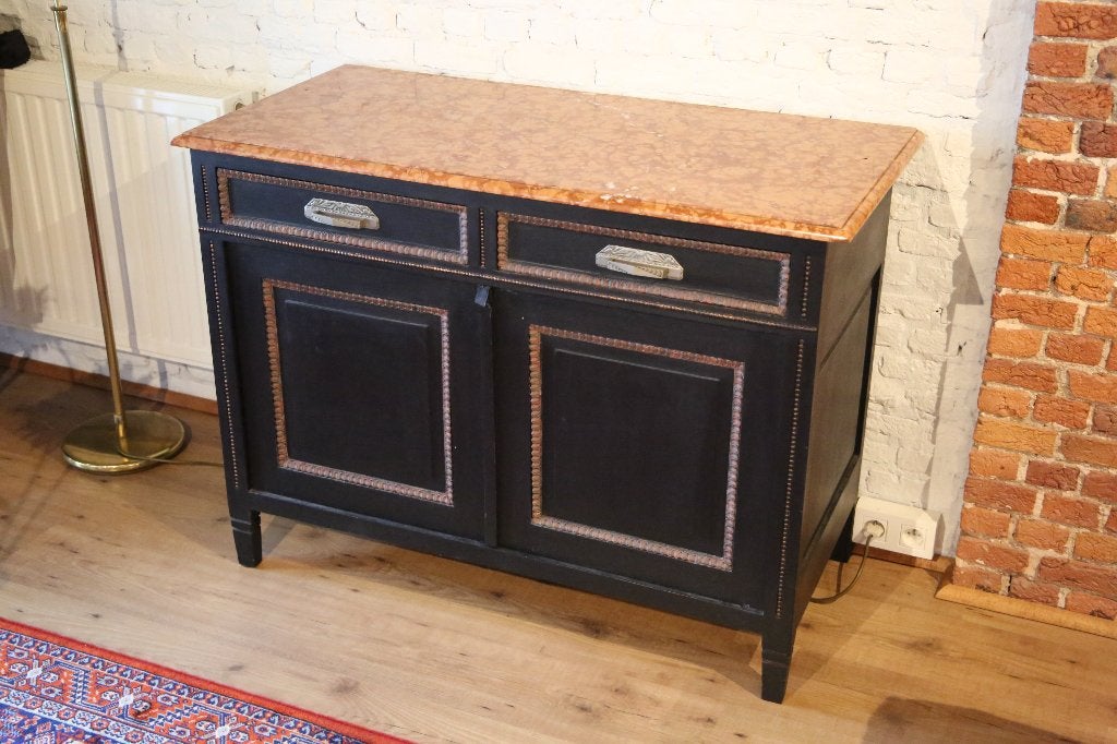 Vintage dressoir met marmeren blad, Huis en Inrichting, Ophalen, Gebruikt, Met deur(en), 50 tot 100 cm