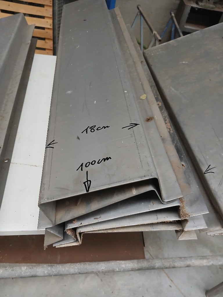 inox beschermingsplaat geplooide plaat, Ophalen, 50 tot 100 mm, Gebruikt, Overige typen