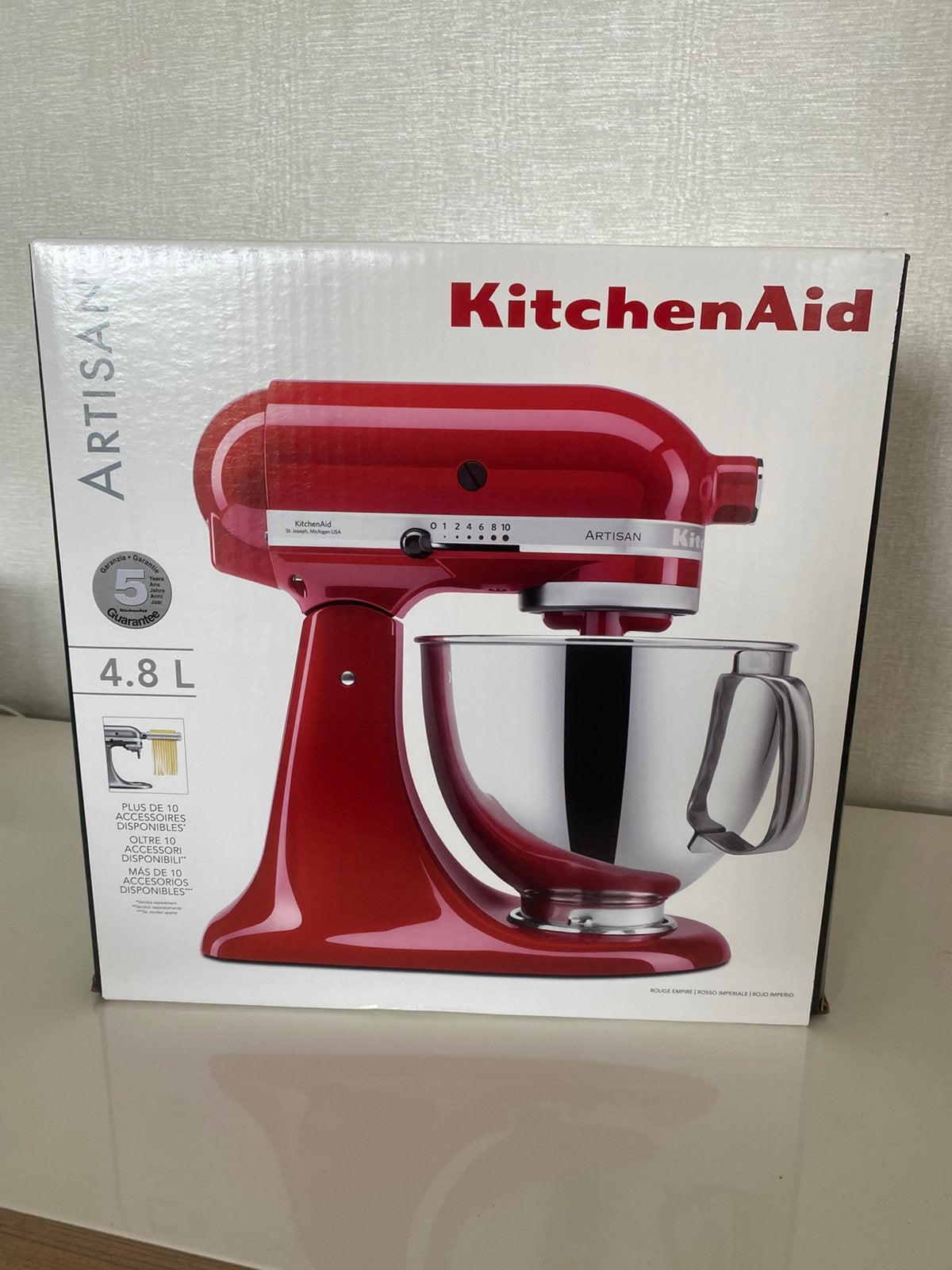 KitchenAid Artisan Keukenrobot 4.8L (Rood) - NIEUW, Elektronische apparatuur, Keukenmixers, 4 liter of meer, Ophalen, Nieuw