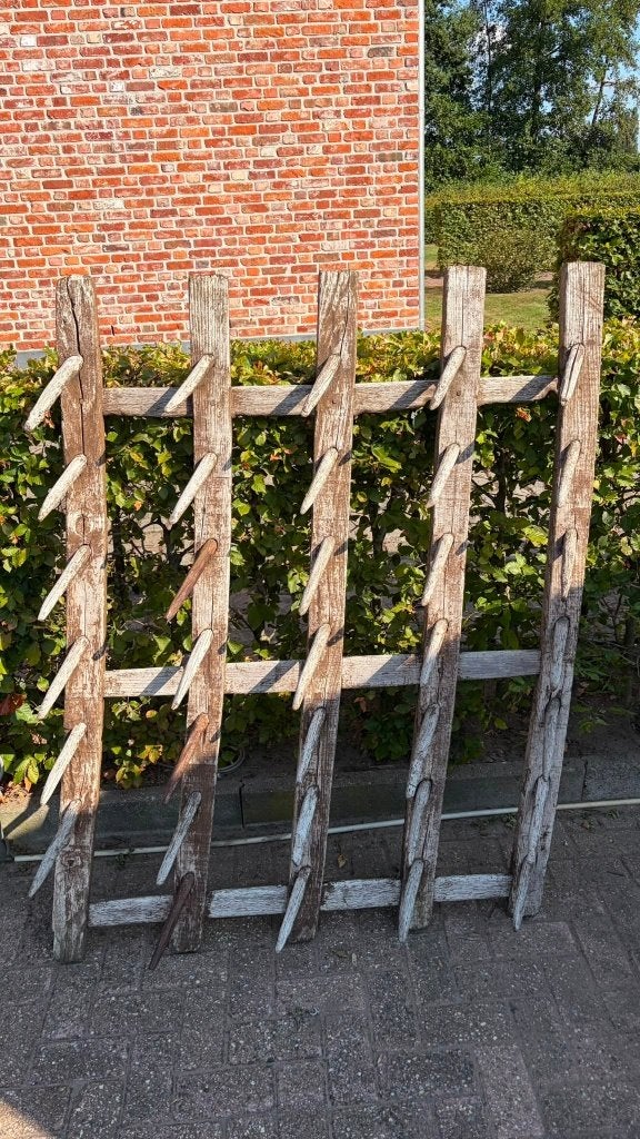 Oude houten eg antieke hooihark decoratie, Antiek en Kunst, Ophalen