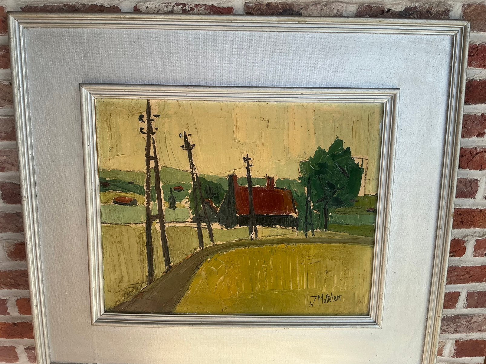 Olie/board-(J)acques Mattelaer-74x64cm Akademie van Kortrijk, Ophalen