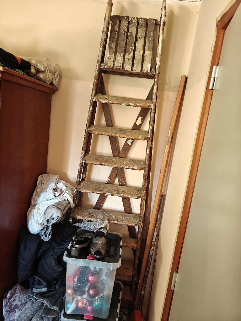 Grote Houten lader (decoratie)kan nog dienen  lichtgewicht, Doe-het-zelf en Bouw, Ophalen, Gebruikt, Ladder, Opvouwbaar of Inschuifbaar