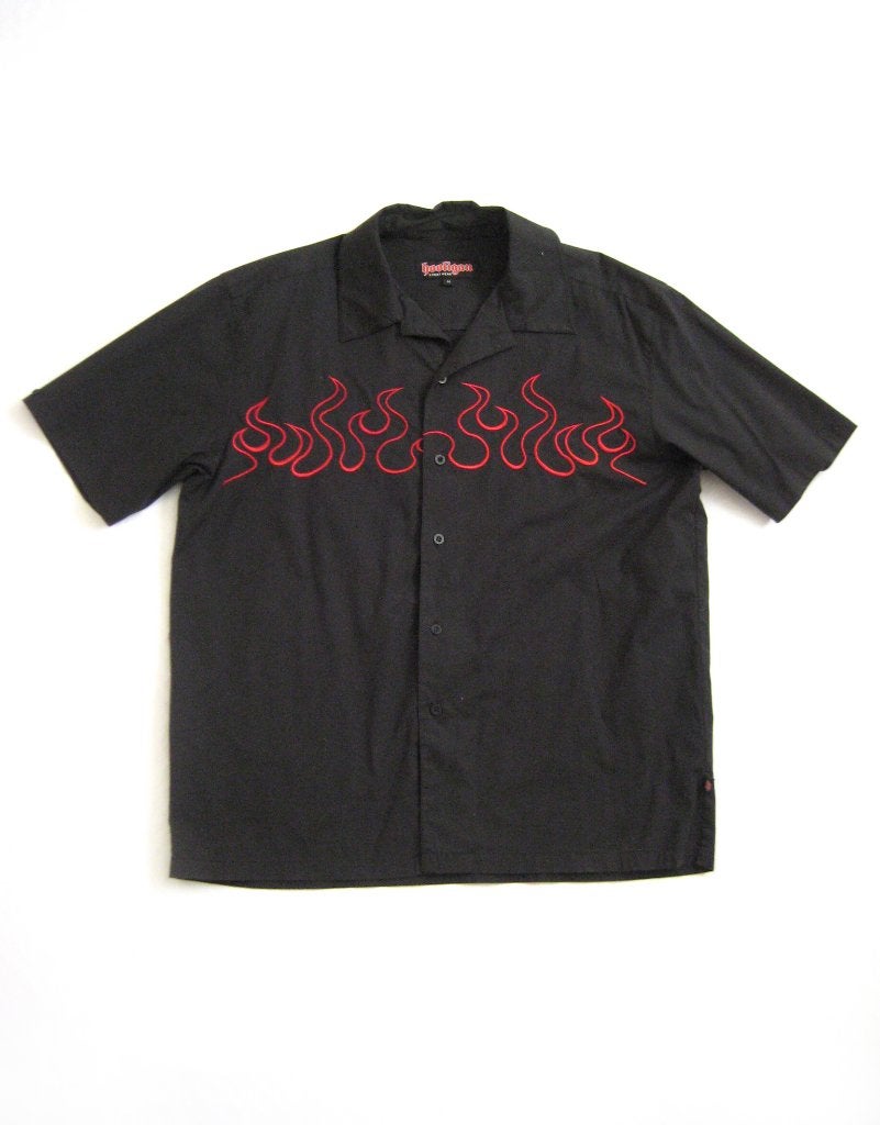 Hemd met korte mouwen / Large / Rockabilly, Ophalen of Verzenden, Zo goed als nieuw, Zwart, Hooligan