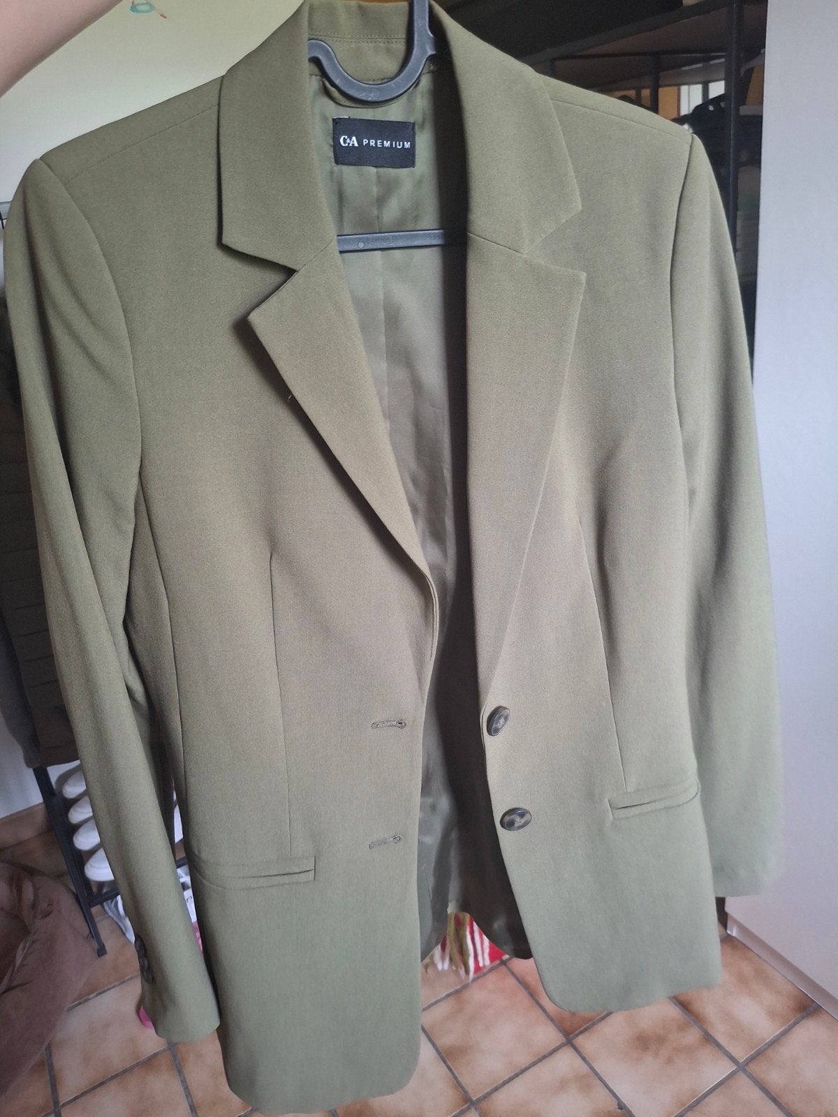 Geklede vest - kaki groen - nieuw - ongedragen, Kleding | Dames, Overige Dameskleding, Ophalen