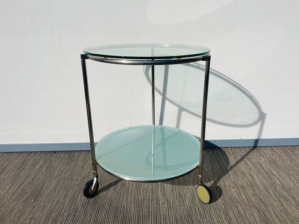 Ikea Strind bijzettafel  Vintage 80s  Serveerwagen, Huis en Inrichting, Vintage Post Modern, Gebruikt, Metaal of Aluminium, Rond