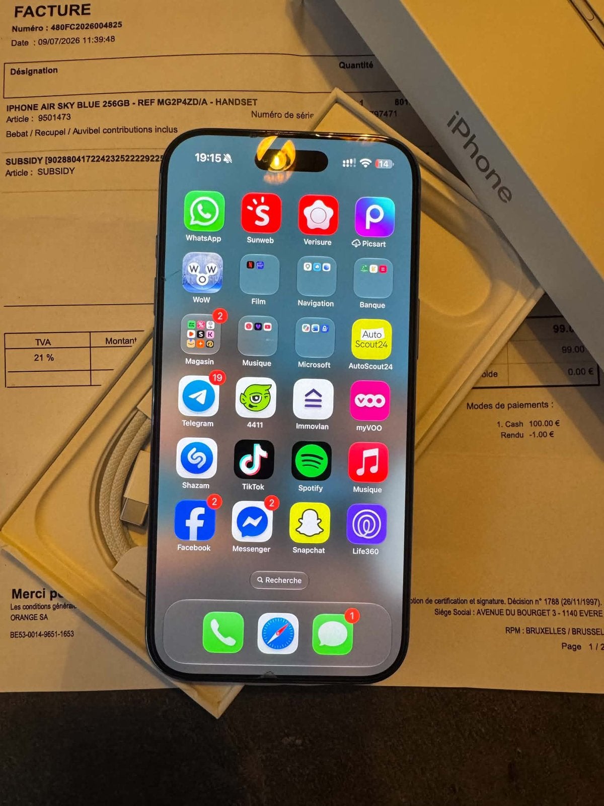 Iphone 17 Air 256GO, Enlèvement, Comme neuf, IPhone 17 Air