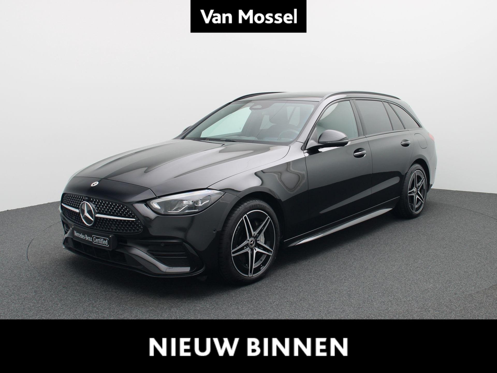 Mercedes-Benz C 300 e AMG Line Break + PANORAMISCH DAK + CAR, Auto's, Automaat, Dealer onderhouden, 4 cilinders, Zwart