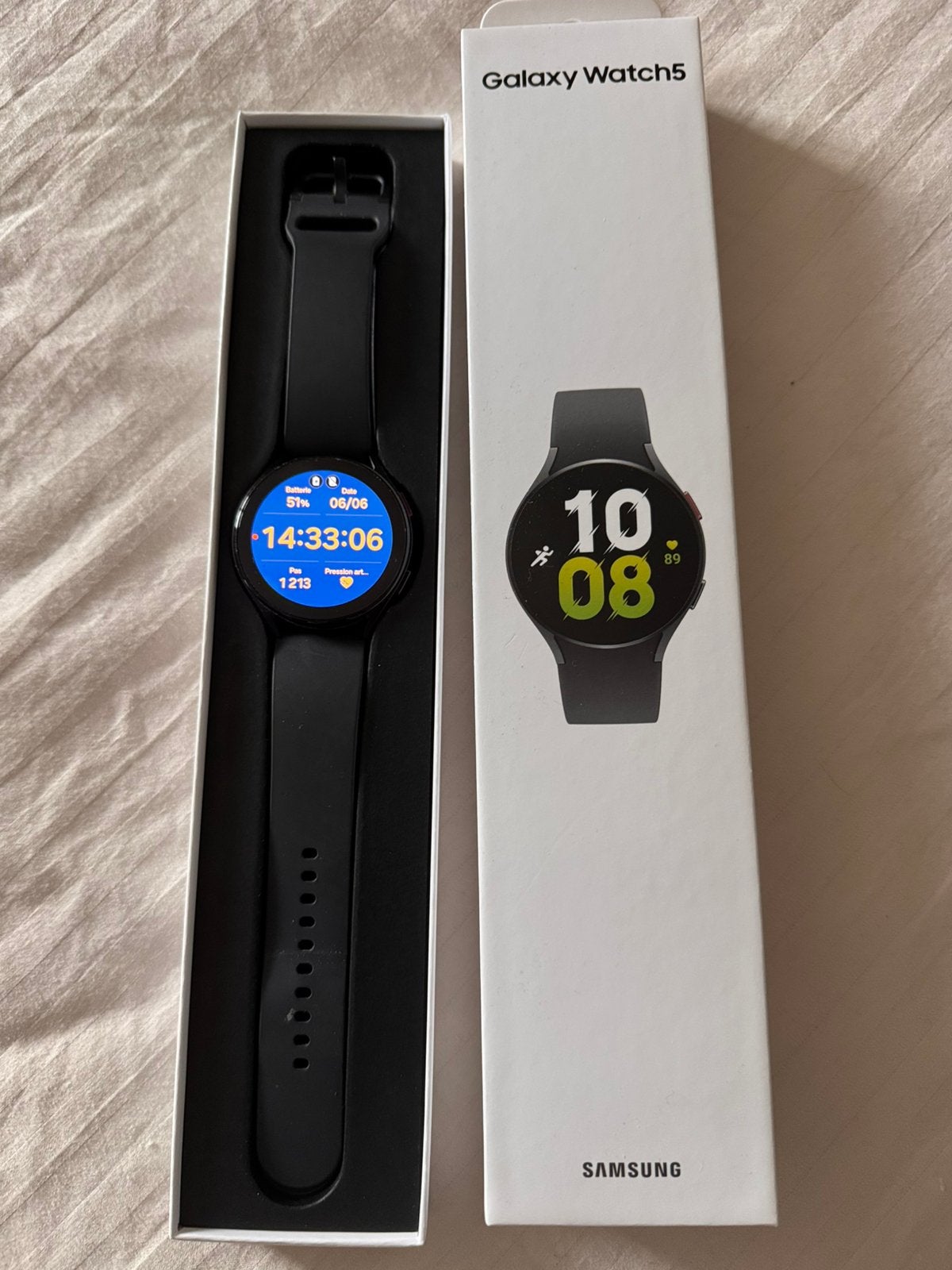 Samsung Watch 5 zwart, Ophalen, Conditie, Zwart, Zo goed als nieuw