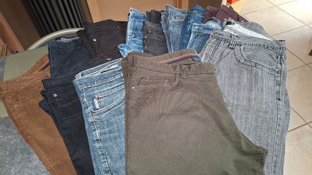 heren jeansbroeken, Ophalen, Gedragen