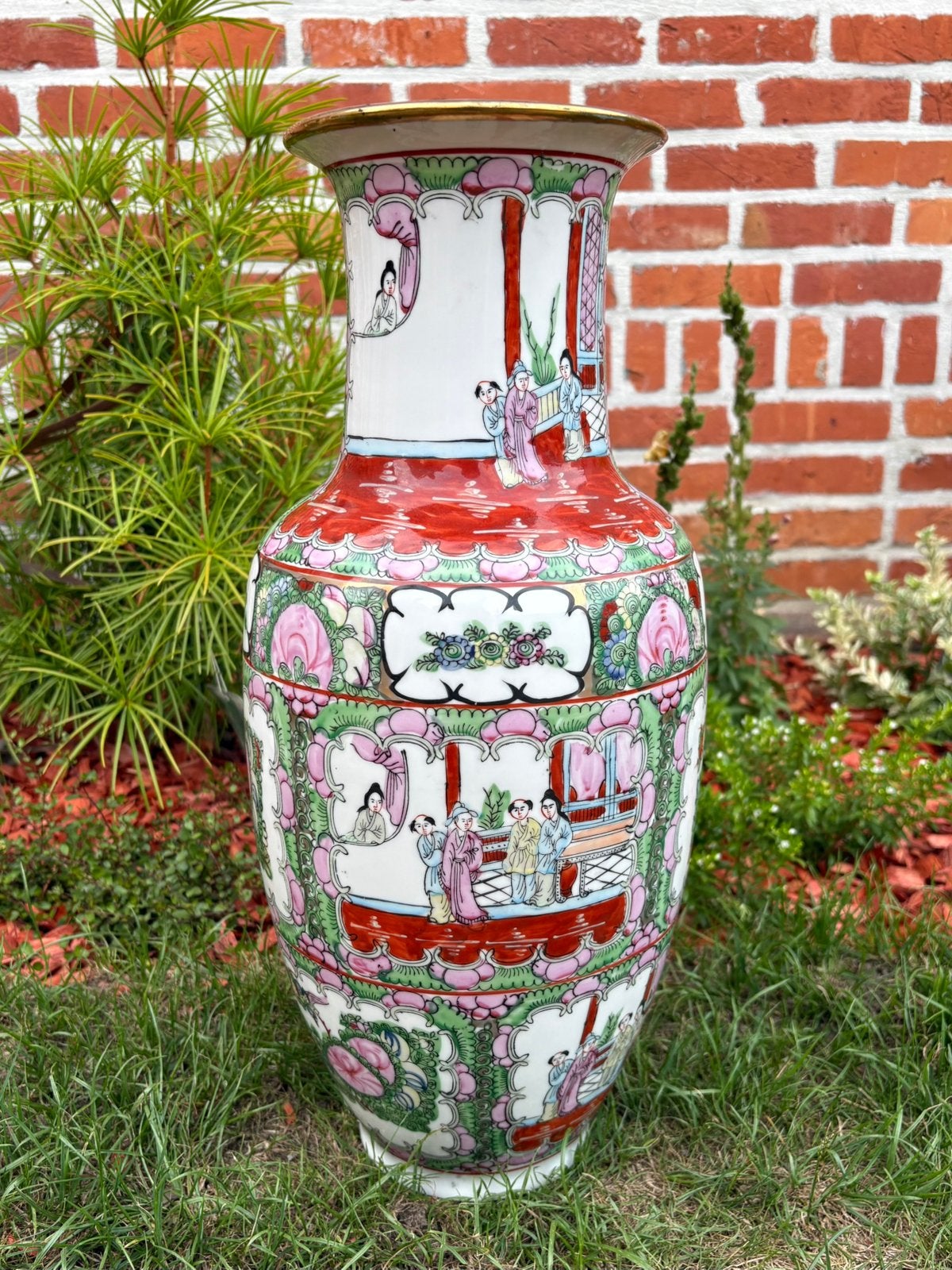 Prachtige Grote Chinese Vaas – Famille Rose (Macau, Vintage), Ophalen