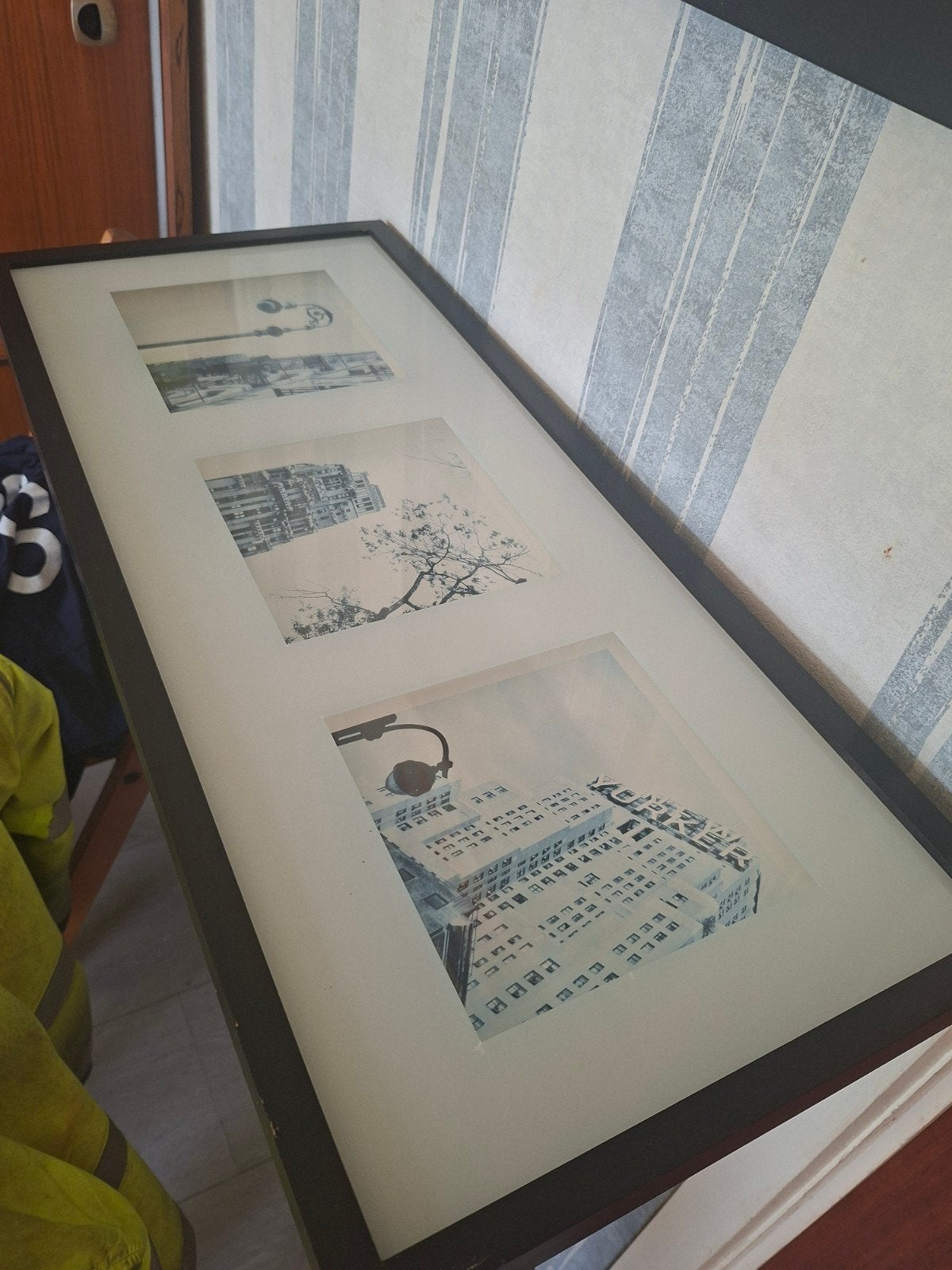 kader met 3 zwart wit foto's New York, Ophalen, Wit