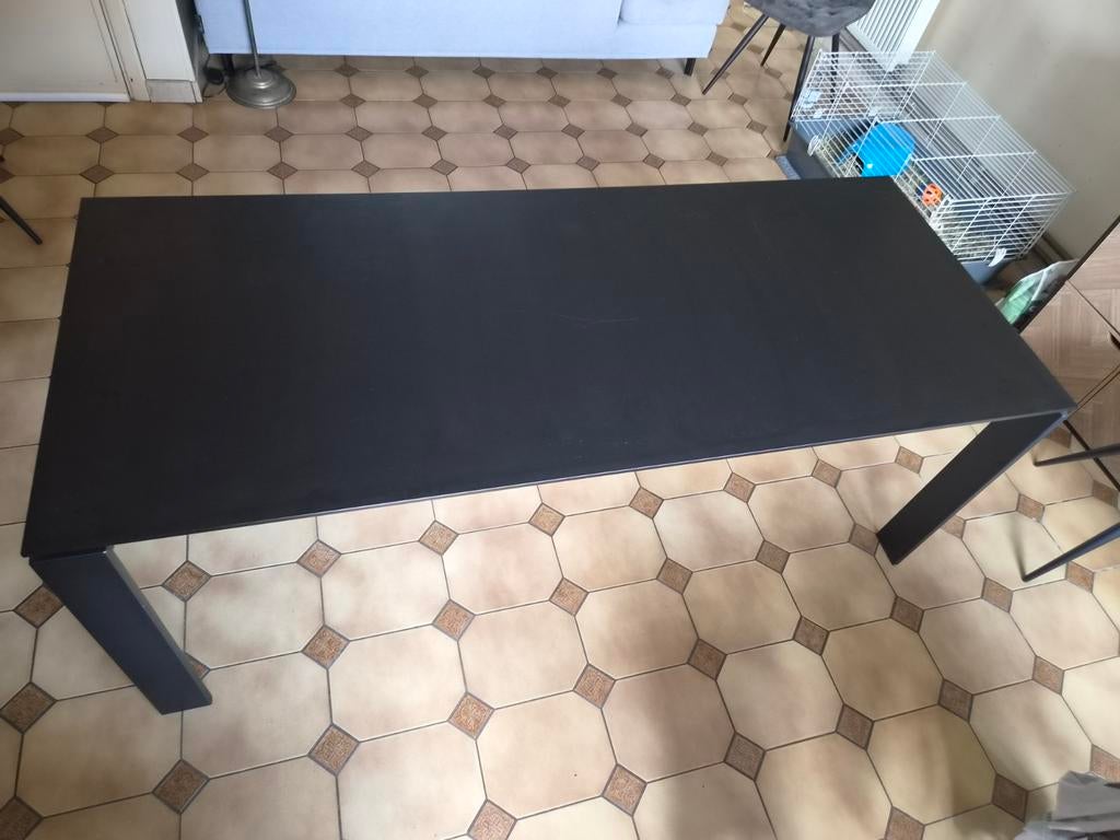 Zwarte eettafel 80 cm op 190 cm, Maison & Meubles, Bureaux, Enlèvement