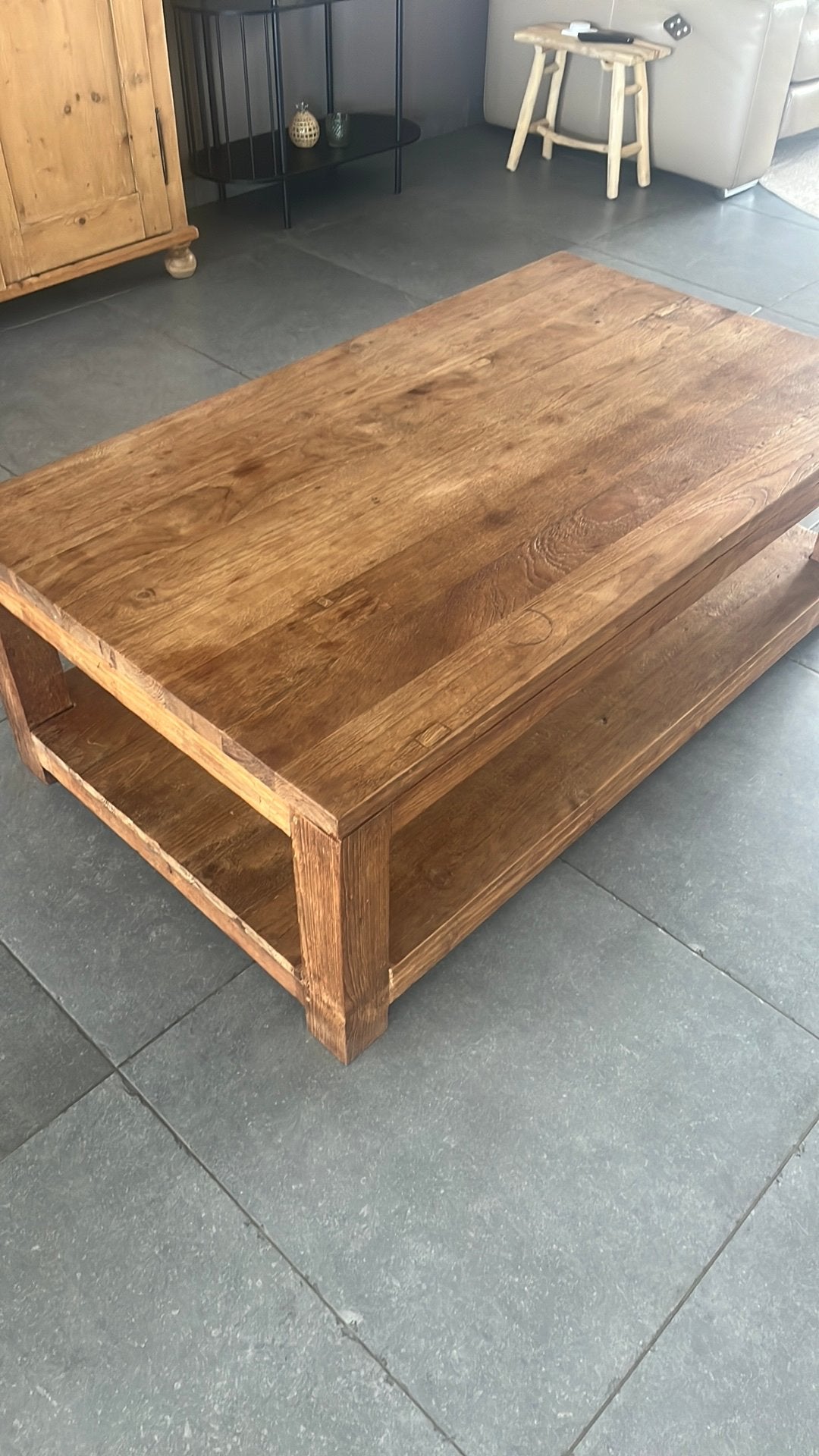 Taekhouten salontafel, Ophalen, Gebruikt, 100 tot 150 cm, Teakhout