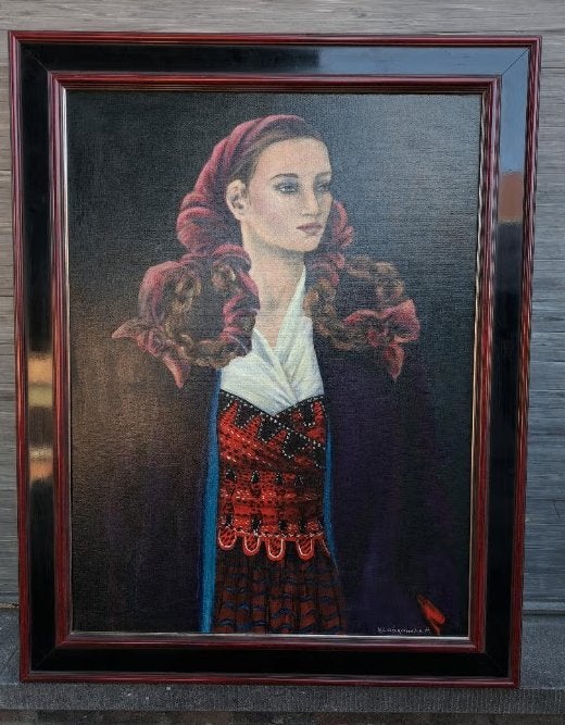 huile sur toile signe Marie Héléne Labranche Hocquet, Enlèvement, Toile