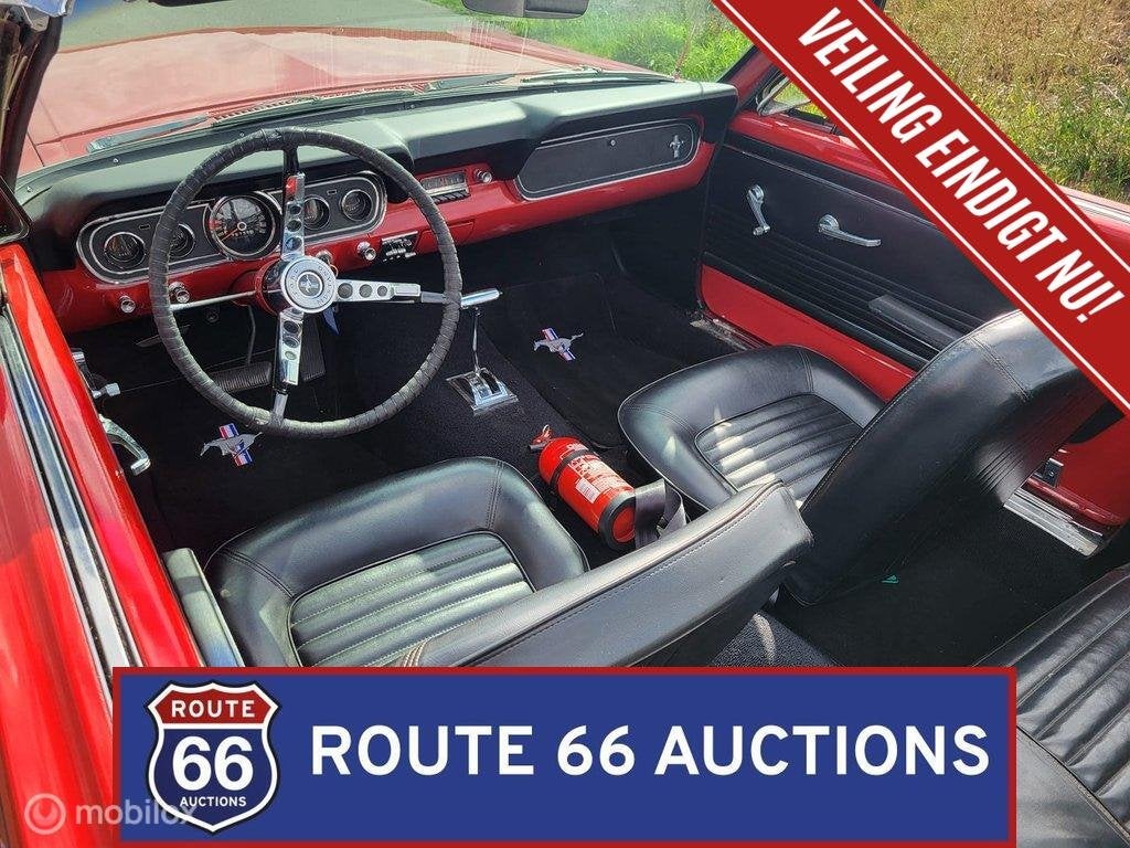 Ford Mustang Cabriolet | 1966 | Route 66 Auctions, Auto's, Zwart, Bedrijf, Handgeschakeld, Overige carrosserie