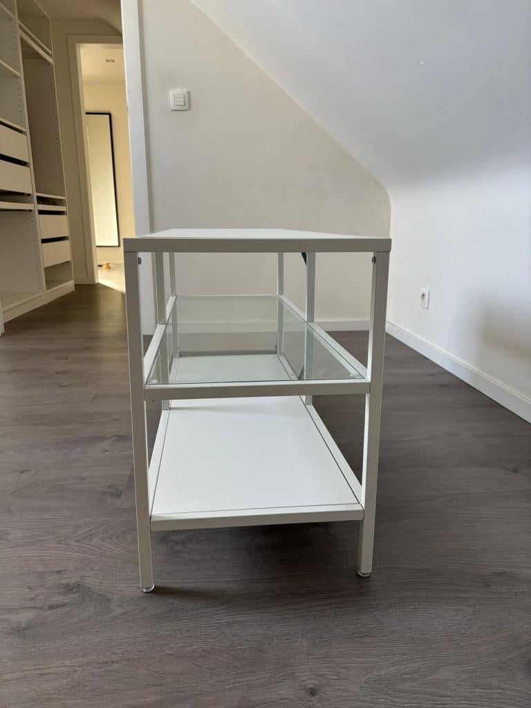 Meuble TV IKEA VITTSJÖ blanc/Meuble ouvert, Maison & Meubles, Armoires | Mobilier de télévision, Comme neuf, Moins de 100 cm, 100 à 150 cm