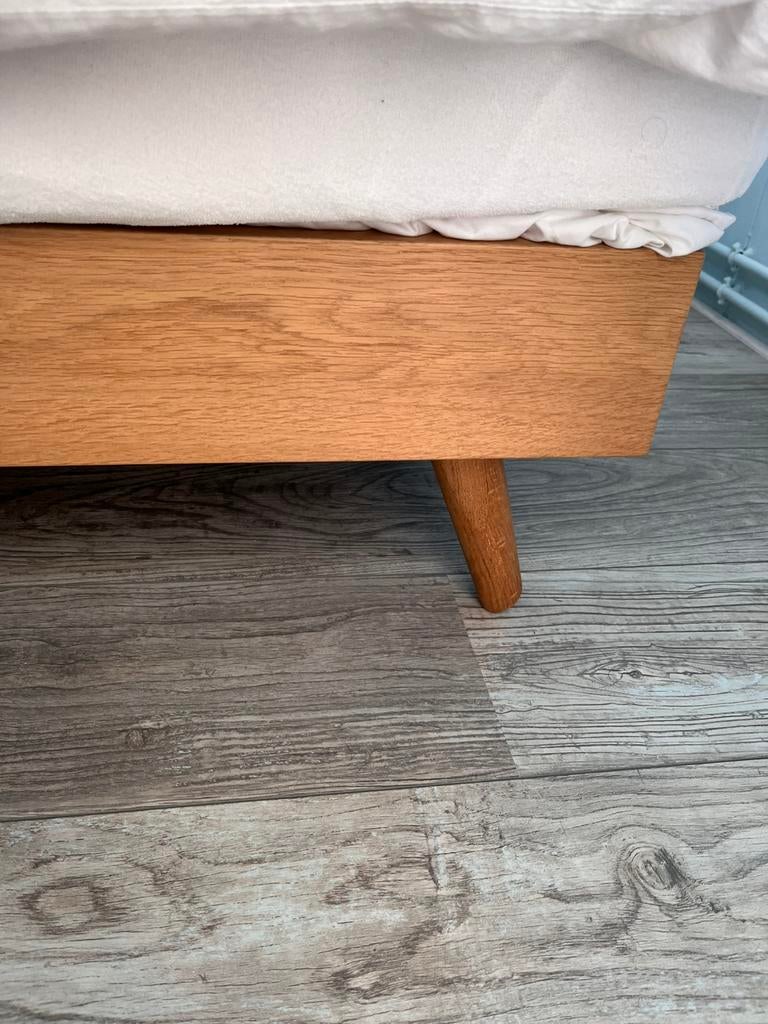 Bedden 1 persoons en 2 personen, Huis en Inrichting, Slaapkamer | Bedden, Ophalen, Zo goed als nieuw, Hout, Scandinavische stijl