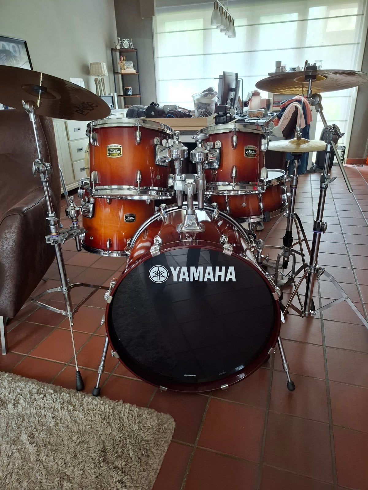 Kit de batterie complet Yamaha Tour Custom Maple + nouvelles, Enlèvement, Comme neuf, Batterie ou Percussions
