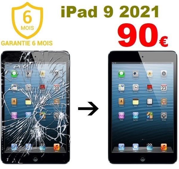 Remplacez écran tactile iPad 9 2021 pas cher à Bruxelles 90€, Enlèvement, Apple