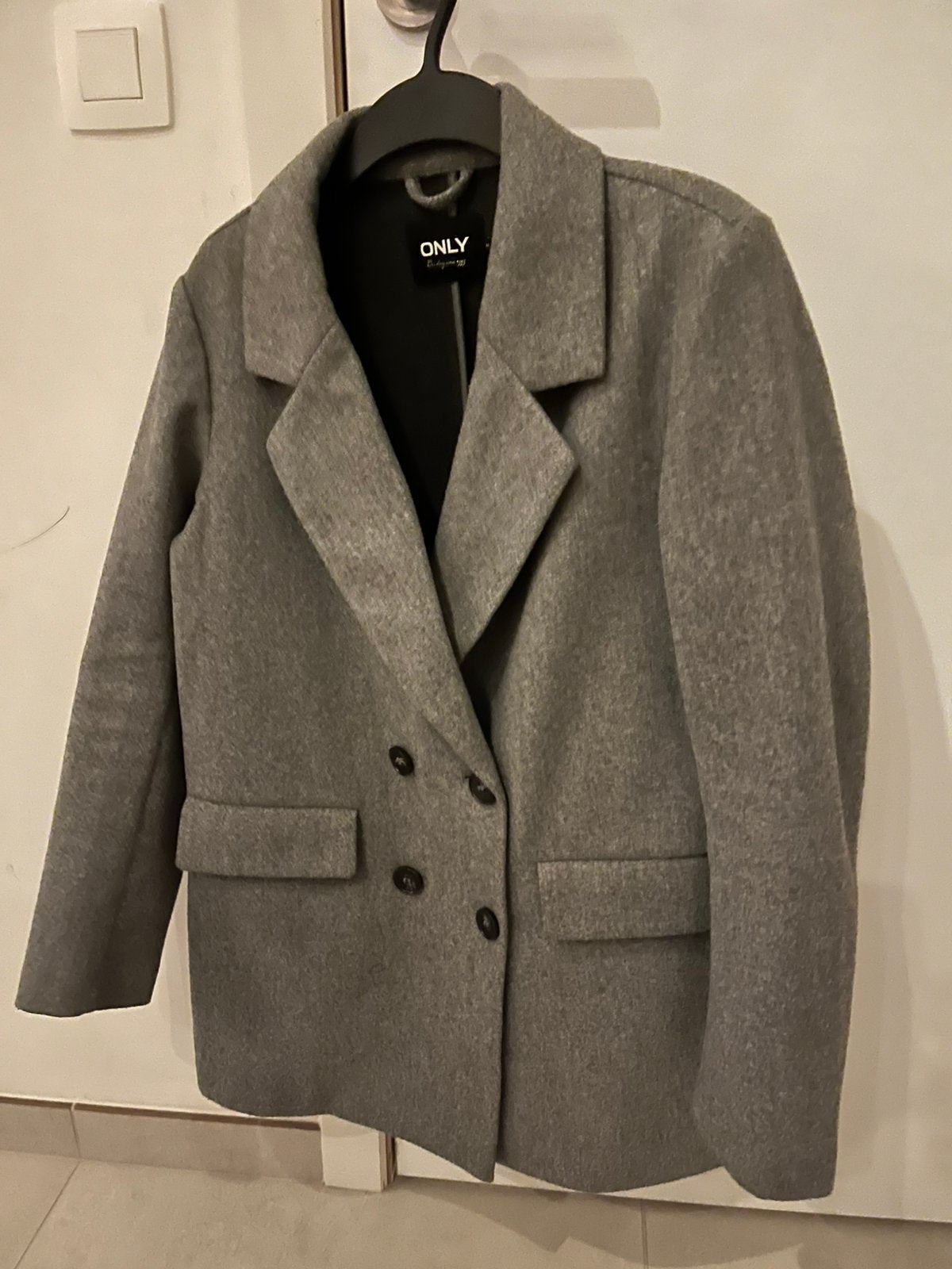 Halflange jas medium, Kleding | Dames, Ophalen of Verzenden, Zo goed als nieuw, Maat 38/40 (M), Grijs