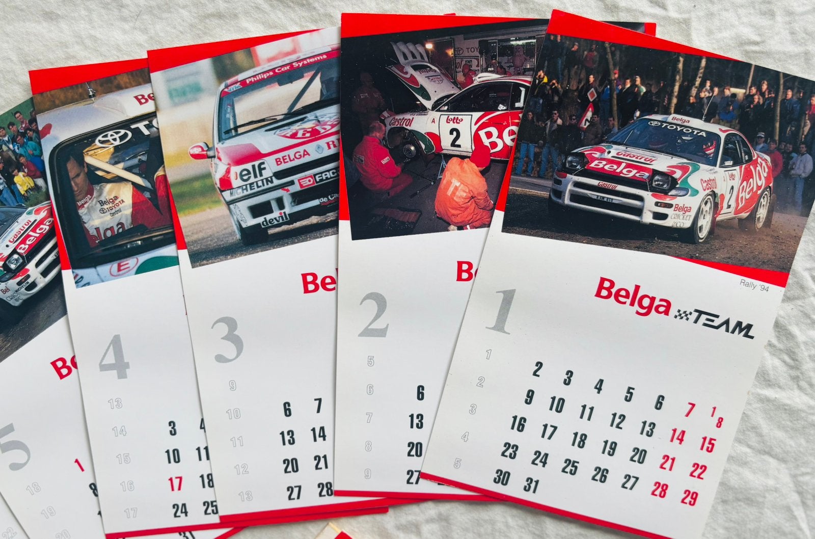 Vintage Belga Team Rally Kalender 1995, Ophalen of Verzenden, Zo goed als nieuw, Auto's