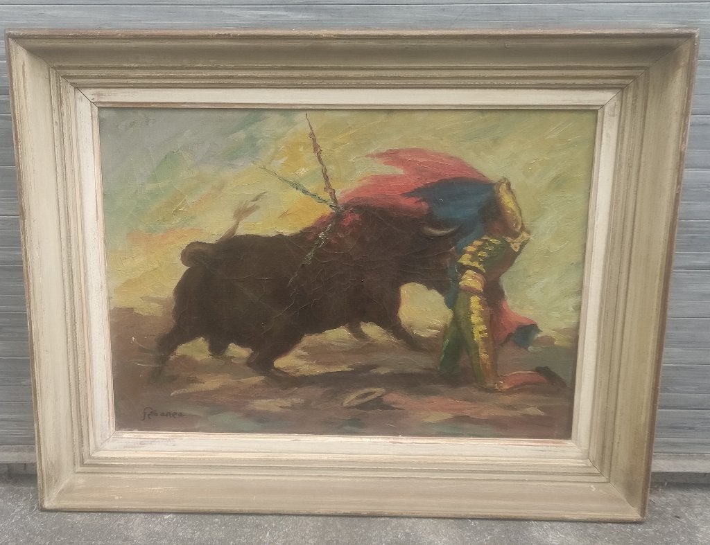 huile sur toile torero signe f serre, Enlèvement ou Envoi, Toile