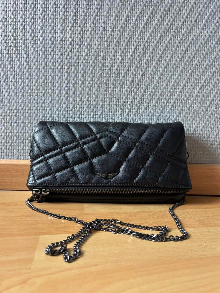 Zadig & Voltaire - Sac à bandoulière Rock matelassé noir, Envoi, Utilisé, Noir, Sac à bandoulière