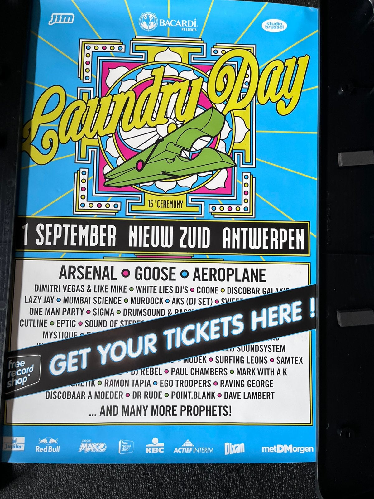 Affiche originale du Festival Laundry Day - 3 pièces, Enlèvement, Comme neuf